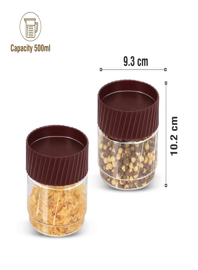 JAYPEE Plastic Kitchen Storage Container With Airtight Lid Stackable|Break Resistant - BPA-Free Plastic |Odour Safe Food Grade |500 ml |Set of 2 (Burgandy) - Image 4